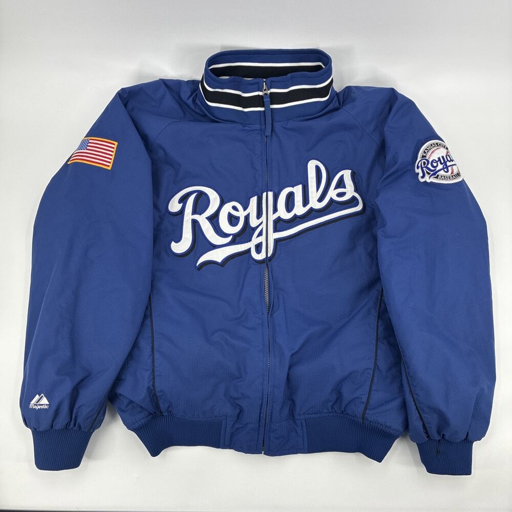 Vintage Kansas City Royals Majestic Jacket Men XL Authentic Fleece Lined MLB 90s